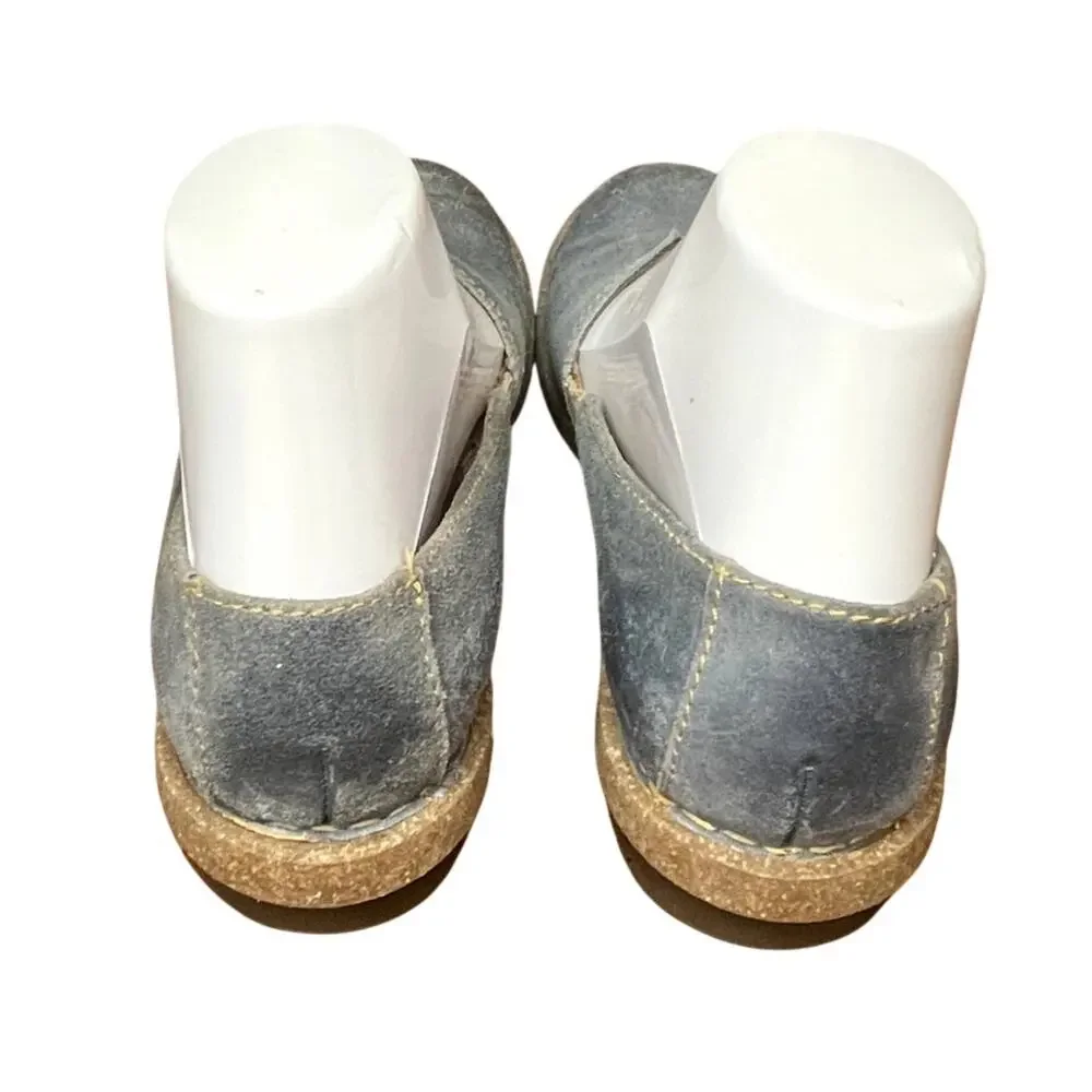 Born Tropi Flats Womens 8.5 M /40 Blue Suede Leather Slip On Comfort Shoes